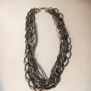 Silver and black chunky necklace.
